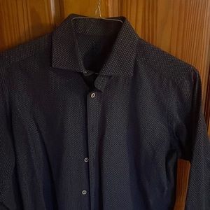 HTML (Turkish-made) Modnight Blue Dress Shirt with White Dots